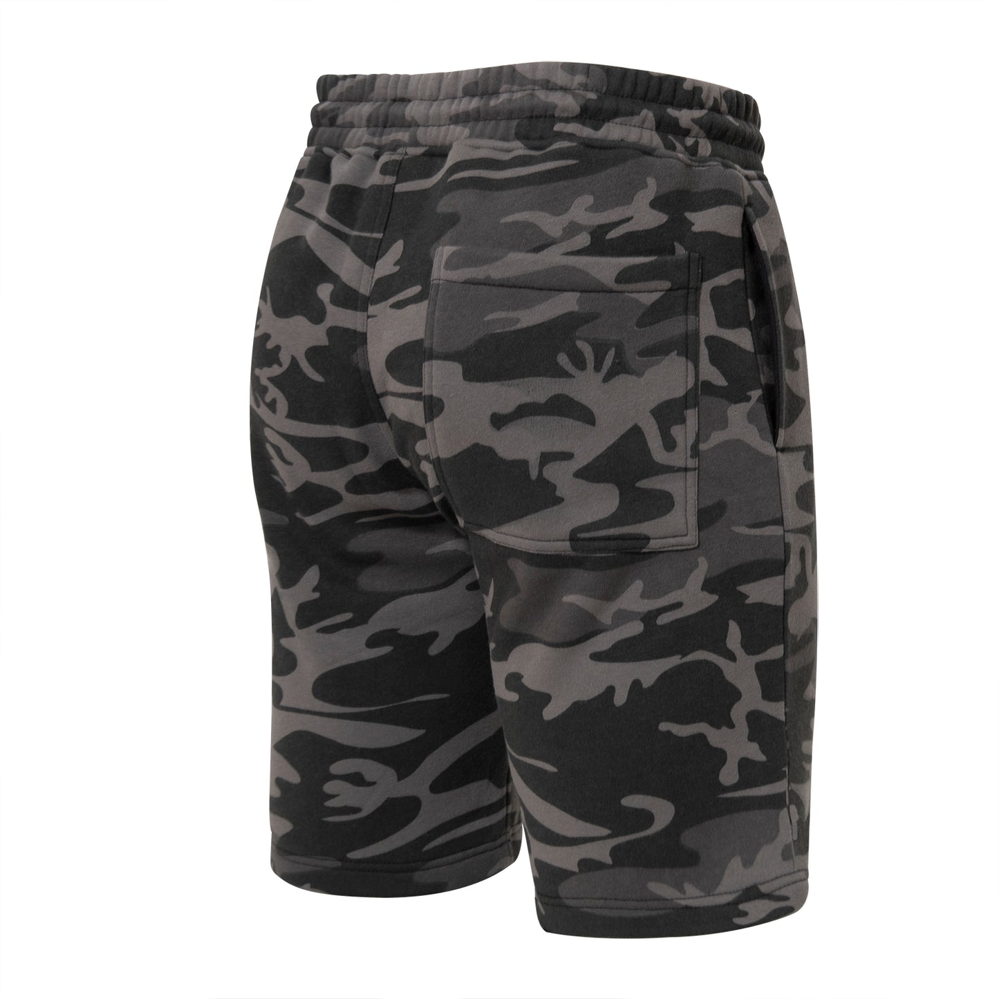 Men's Black Camo Sweatshorts With Pockets