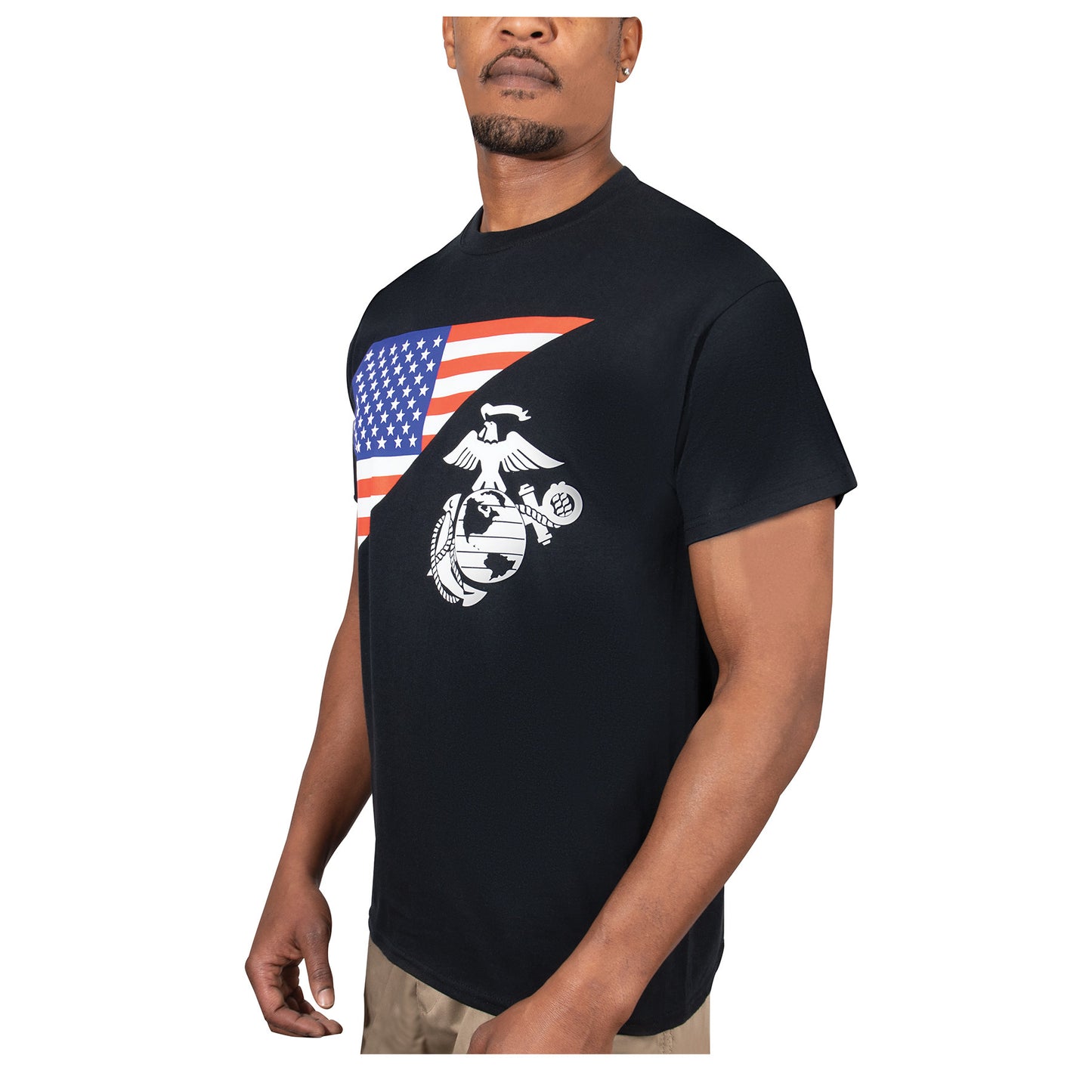 Men's US Flag and USMC Eagle with Globe & Anchor T Shirt