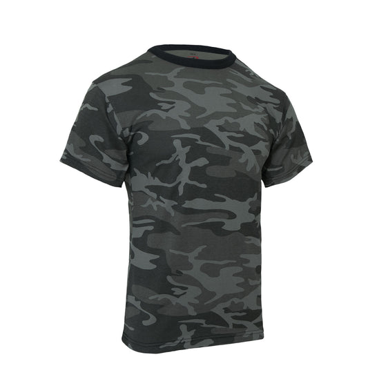 Rothco Black Camo T-Shirt- Poly Cotton Fashion Tees