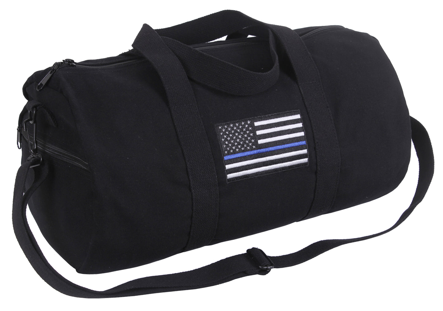 Rothco Thin Blue Line Canvas Shoulder Duffle Bag - Tactical Work Bag Gear Bag