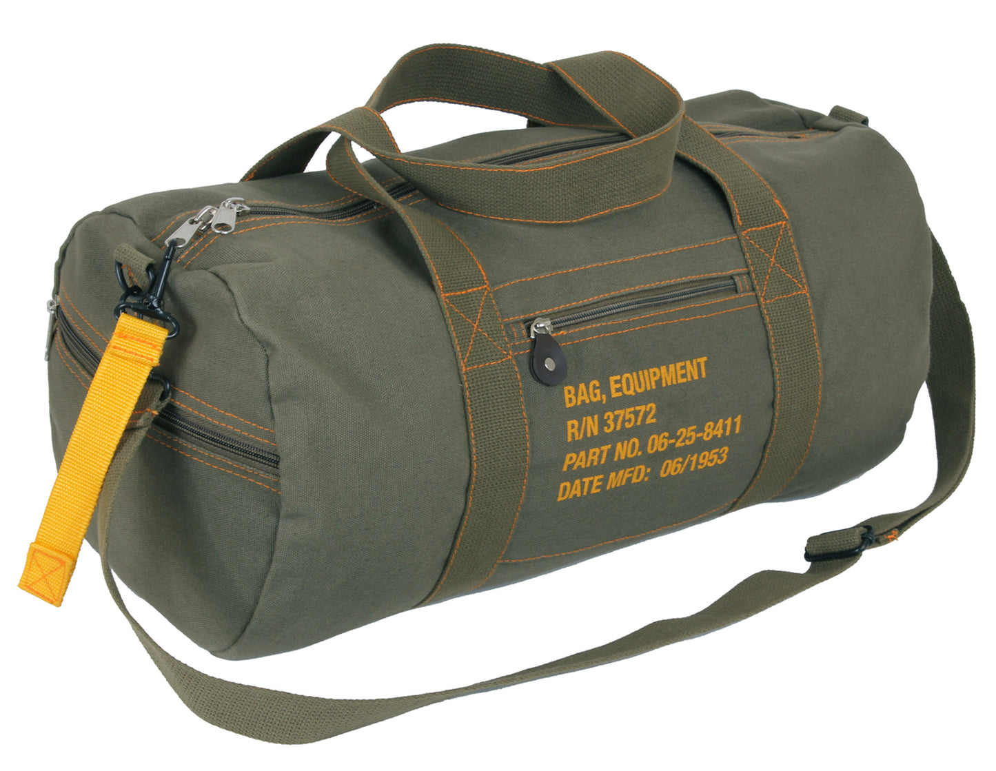 Olive Drab Green Cotton Canvas 19" Equipment Duffle Bag w/ Strap
