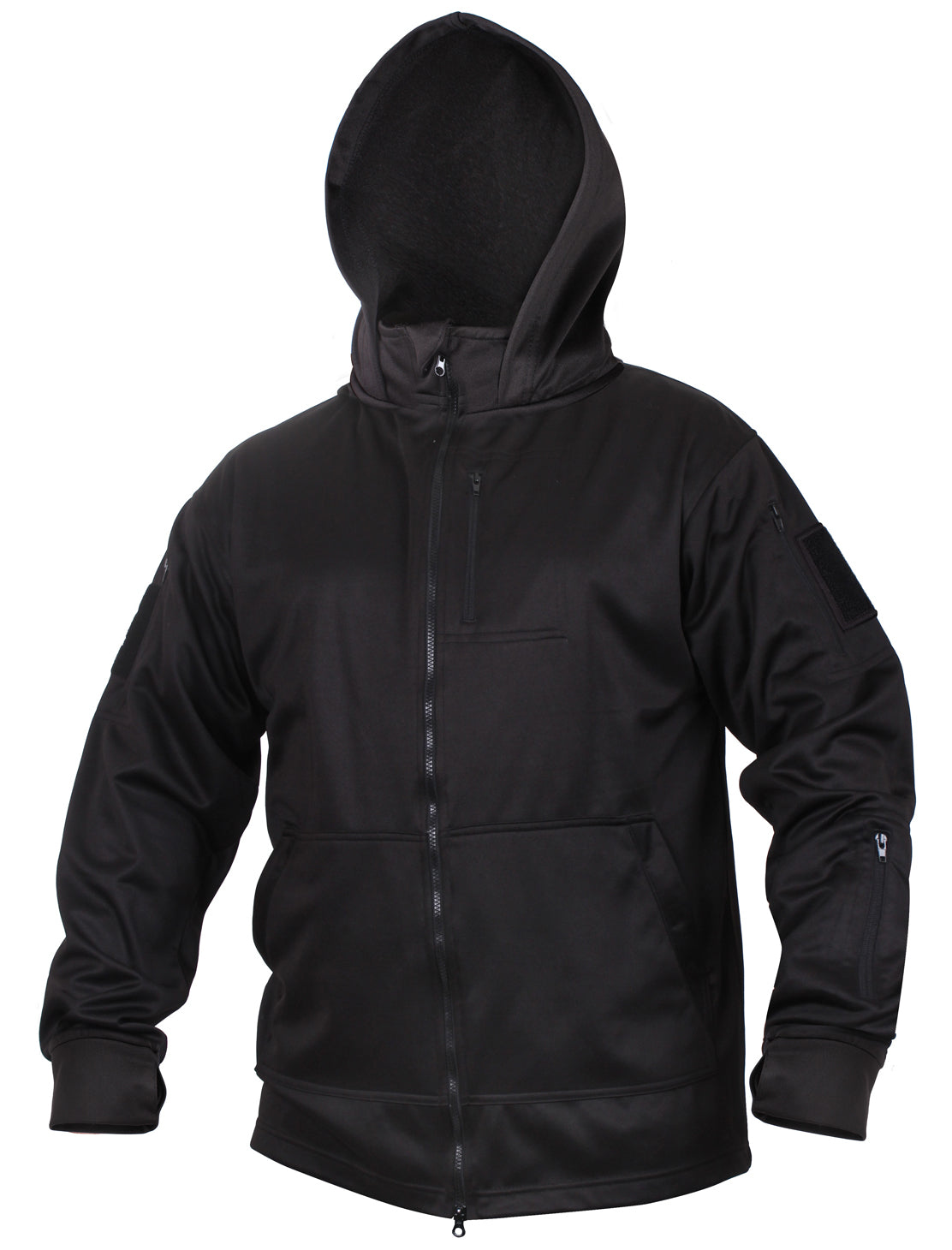 Rothco Men's Tactical Zip Up Hoodie -  Black Zippered Hooded Sweatshirt