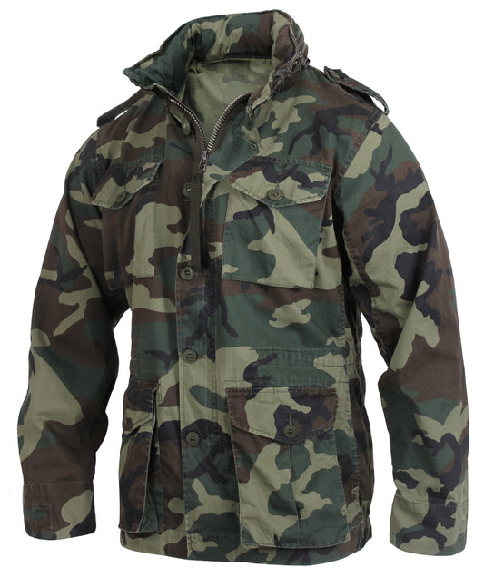 Mens Woodland Camouflage Lightweight M-65 GI Style Field Jacket