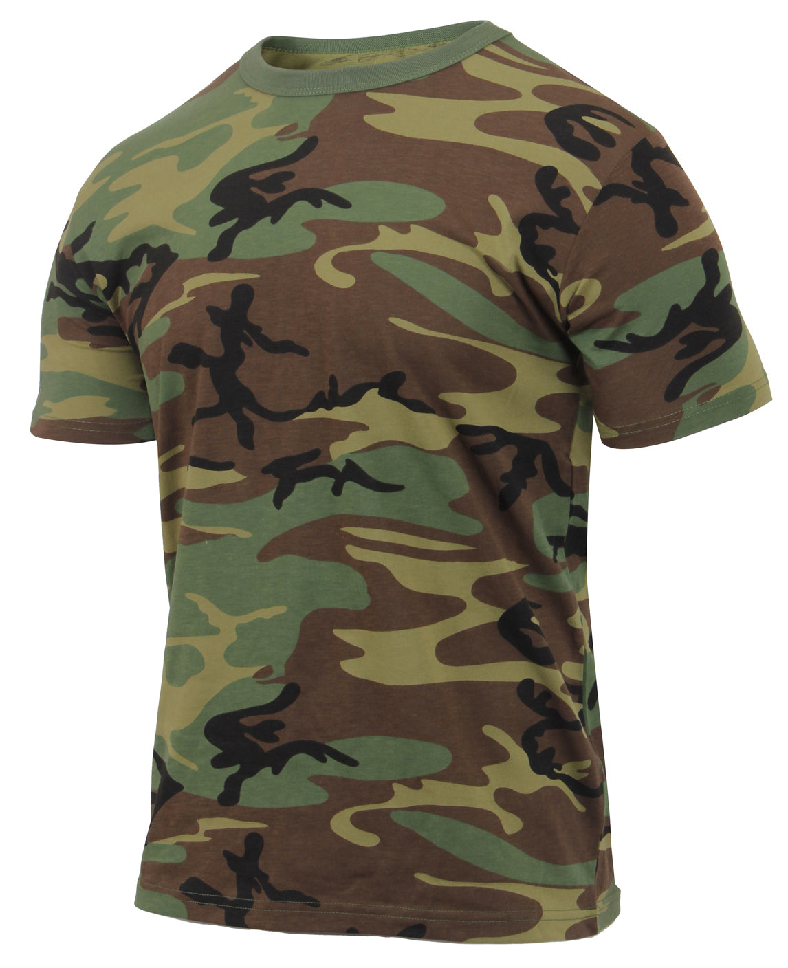 Men's Athletic Cut Woodland Camo T-Shirt - Rothco Athletic Fit Short Sleeve Tee