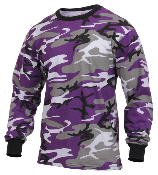 Men's Long Sleeve Purple Camo T-Shirt - Rothco Ultra Violet Camouflage L/S Tee