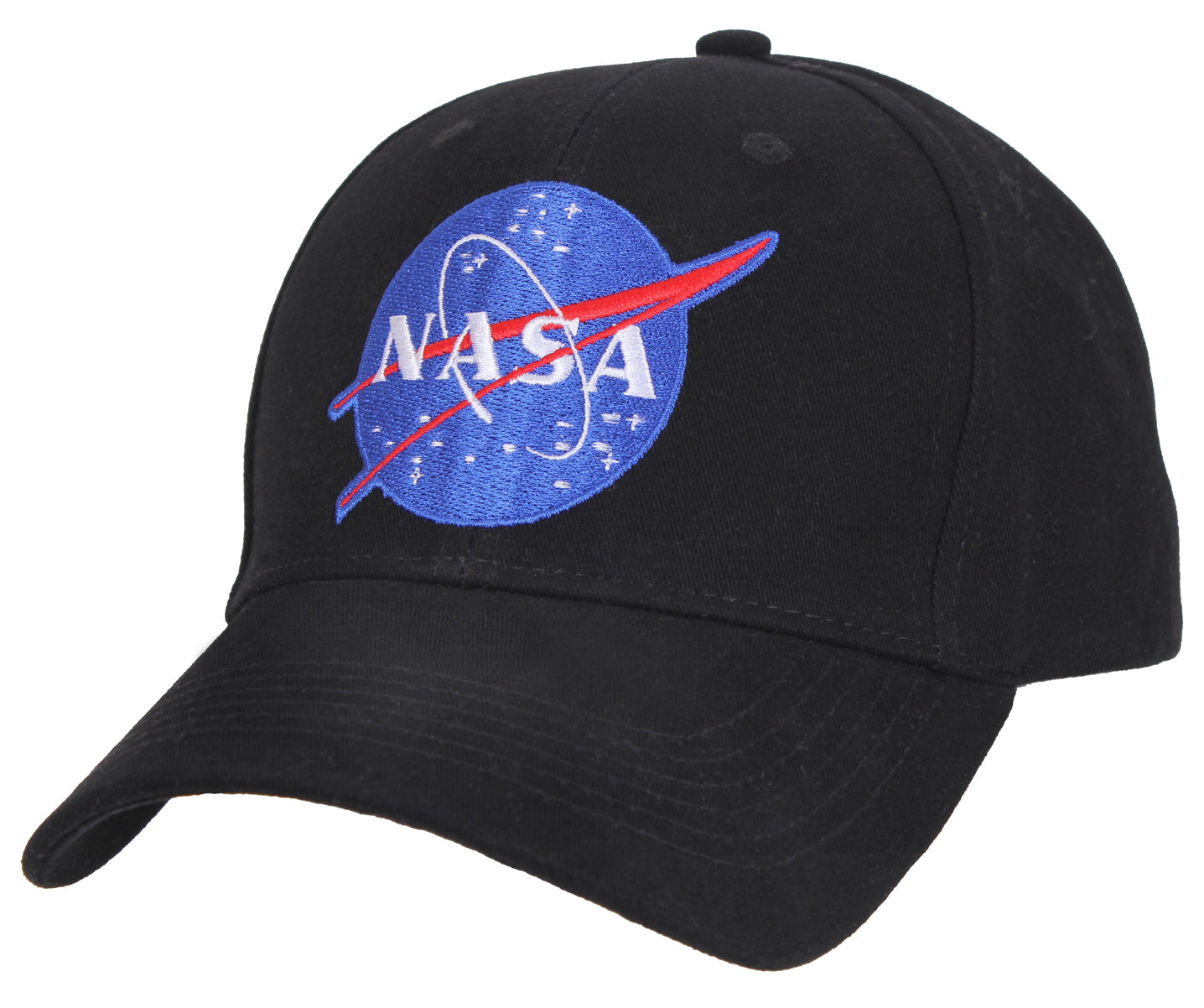 Rothco NASA Mid-Low Profile Cap - "NASA" Black Adjustable Baseball Style Hat