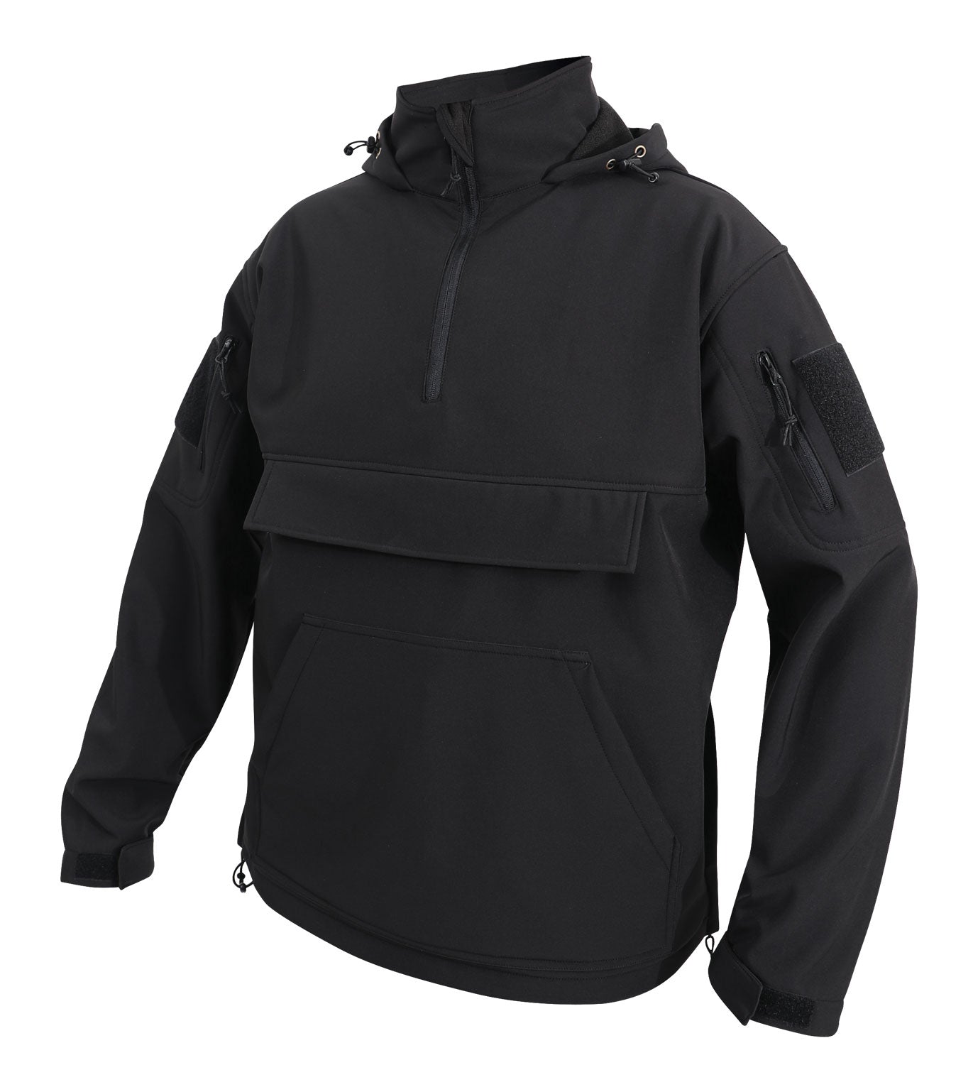 Rothco Concealed Carry Soft Shell Black Anorak Parka - Includes 2 USA Patches