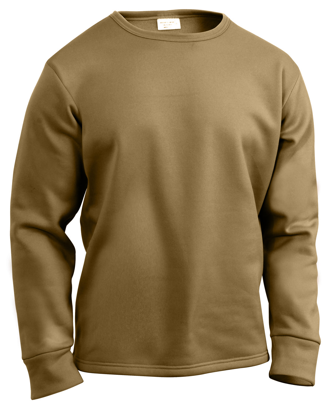 Rothco ECWCS Poly Crew Neck Top - Coyote Brown Extreme Cold Weather Undershirt
