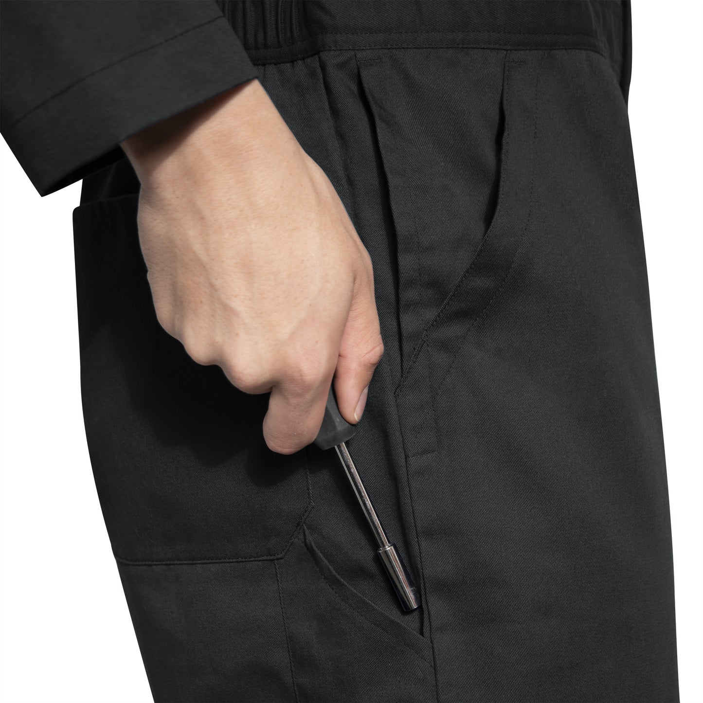 Men's Black or Midnight Navy Blue Workwear Coverall Mechanic Jumpsuit Uniform