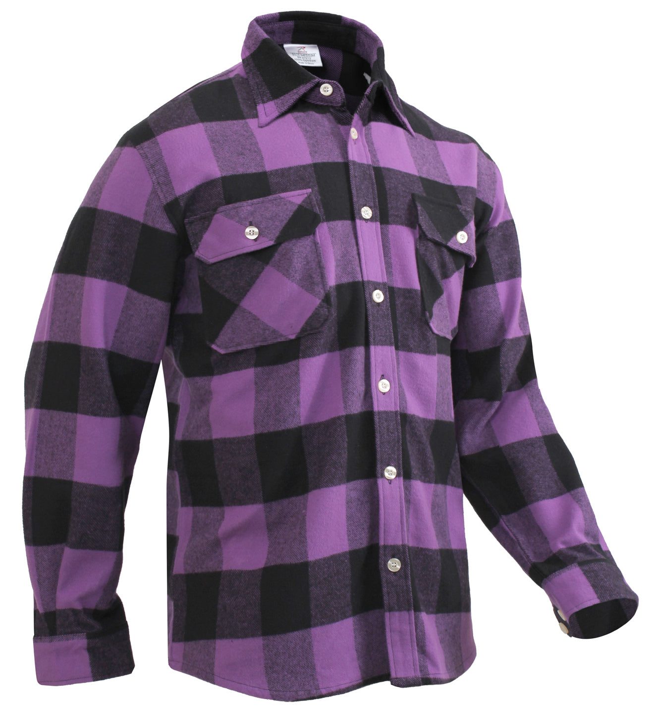 Rothco Extra Heavyweight Buffalo Plaid Purple Flannel Shirt - 100% Cotton
