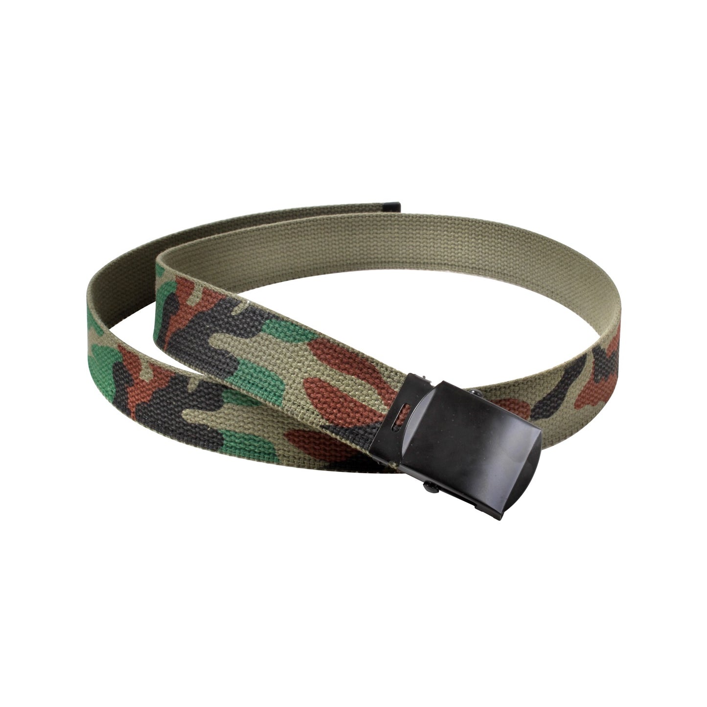 Cotton Web Belt with Black Buckle