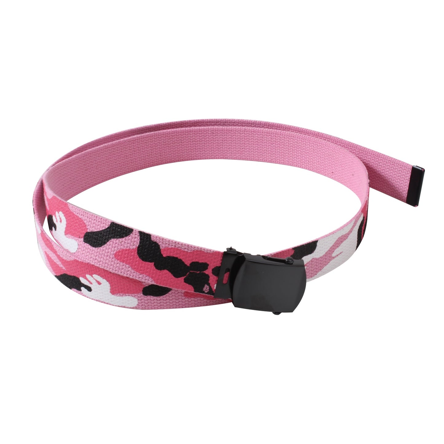 Cotton Web Belt with Black Buckle