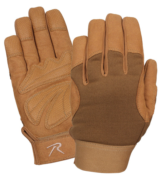 Mens Coyote GI Style Mechanics Gloves - Rothco Tactical Work Field Duty