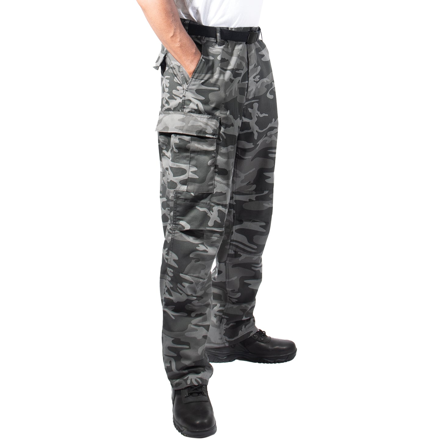 Relaxed Fit Zipper Fly BDU Cargo Pants Army Fatigues City Camo or Black Camo
