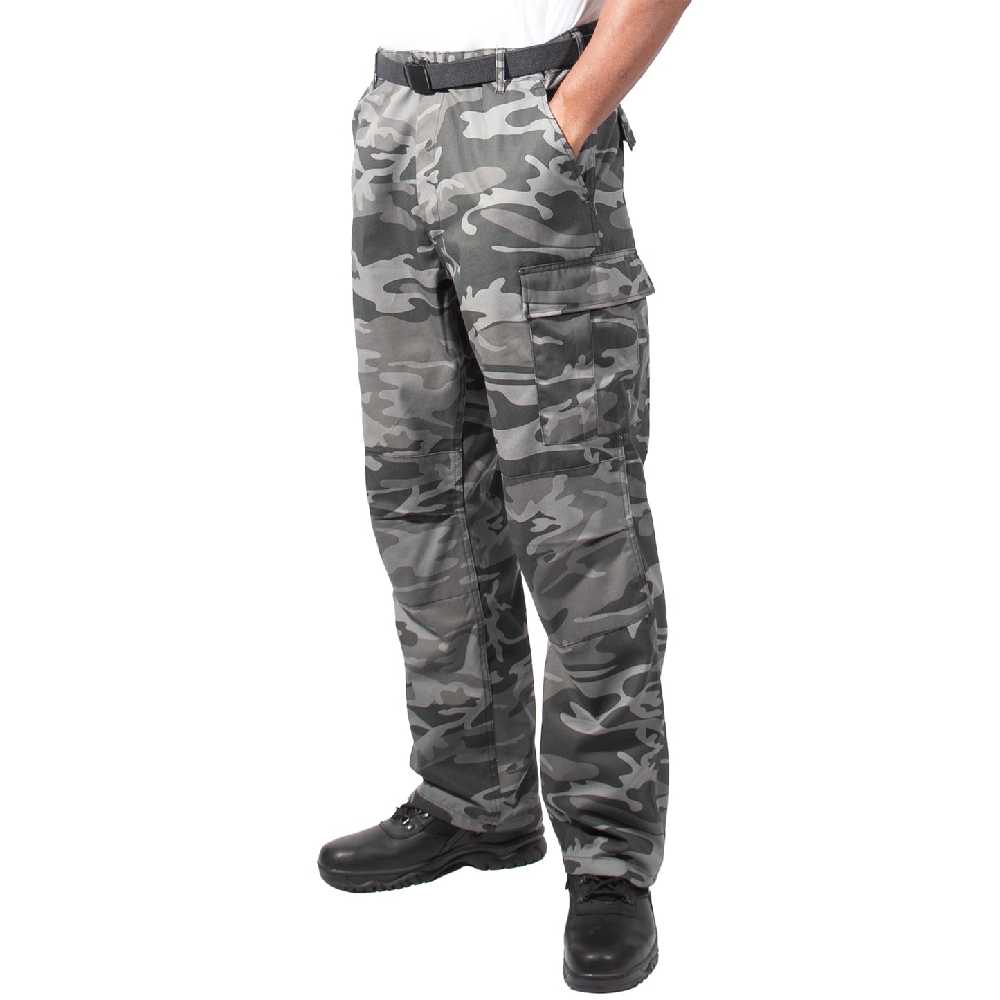 Relaxed Fit Zipper Fly BDU Cargo Pants Army Fatigues City Camo or Black Camo