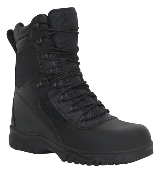 Forced Entry 8" Black Tactical Boot W/ Side Zipper & Composite Toe - Police SWAT