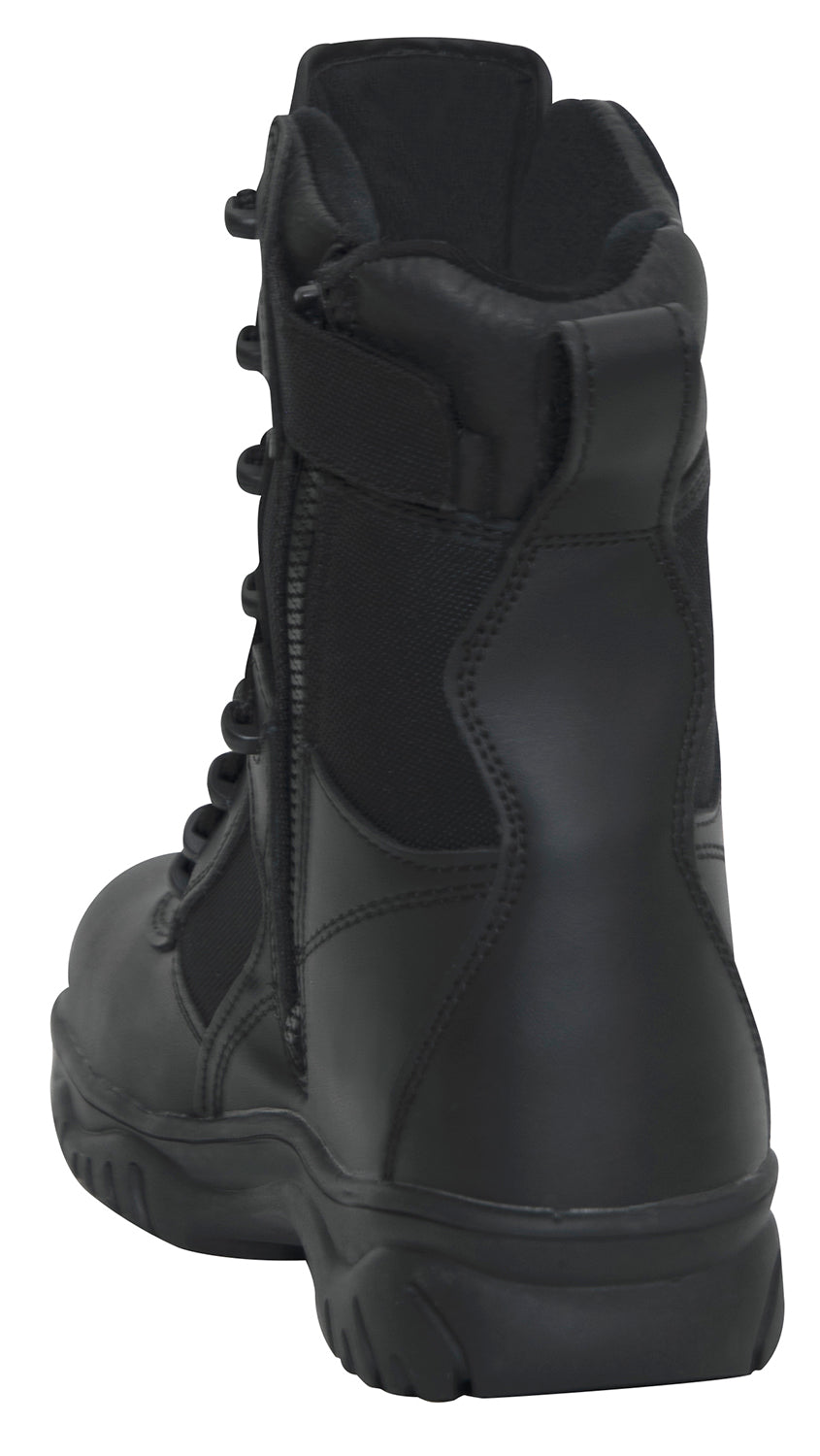 Forced Entry 8" Black Tactical Boot W/ Side Zipper & Composite Toe - Police SWAT