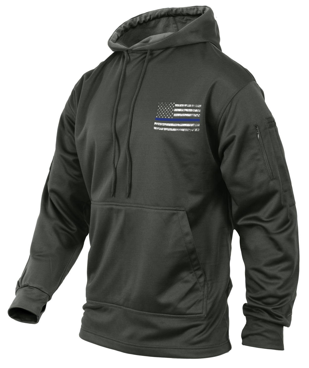 Rothco Mens Thin Blue Line Police Sweat Shirt Concealed Carry Hoodie Sweatshirt
