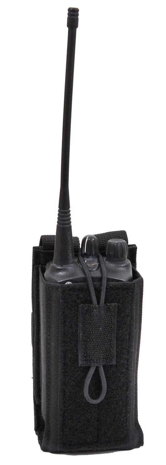 Rothco Molle Compatible Universal Radio Pouch in Black (5" x 2¾” x 1")
