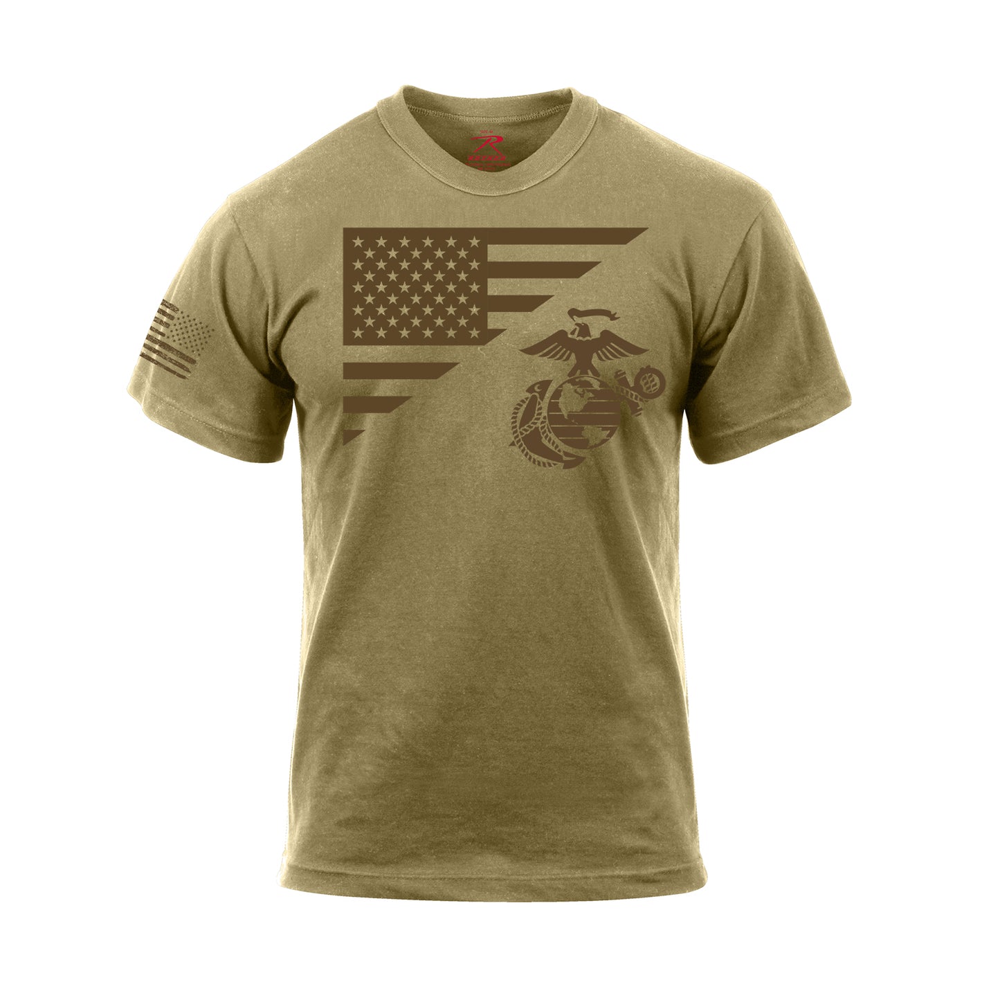 Men's US Flag and USMC Eagle with Globe & Anchor T Shirt