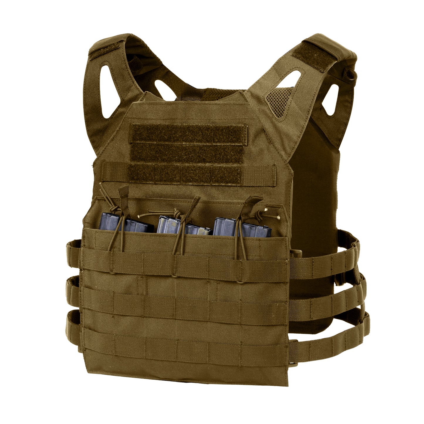 Lightweight Carrier Tactical Vest - Rothco Black or Brown Mag Pouch Vests