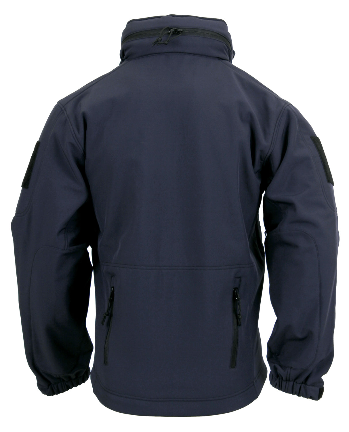 Midnight Navy Blue Concealed Carry Soft Shell Tactical Jacket with Flag Patches