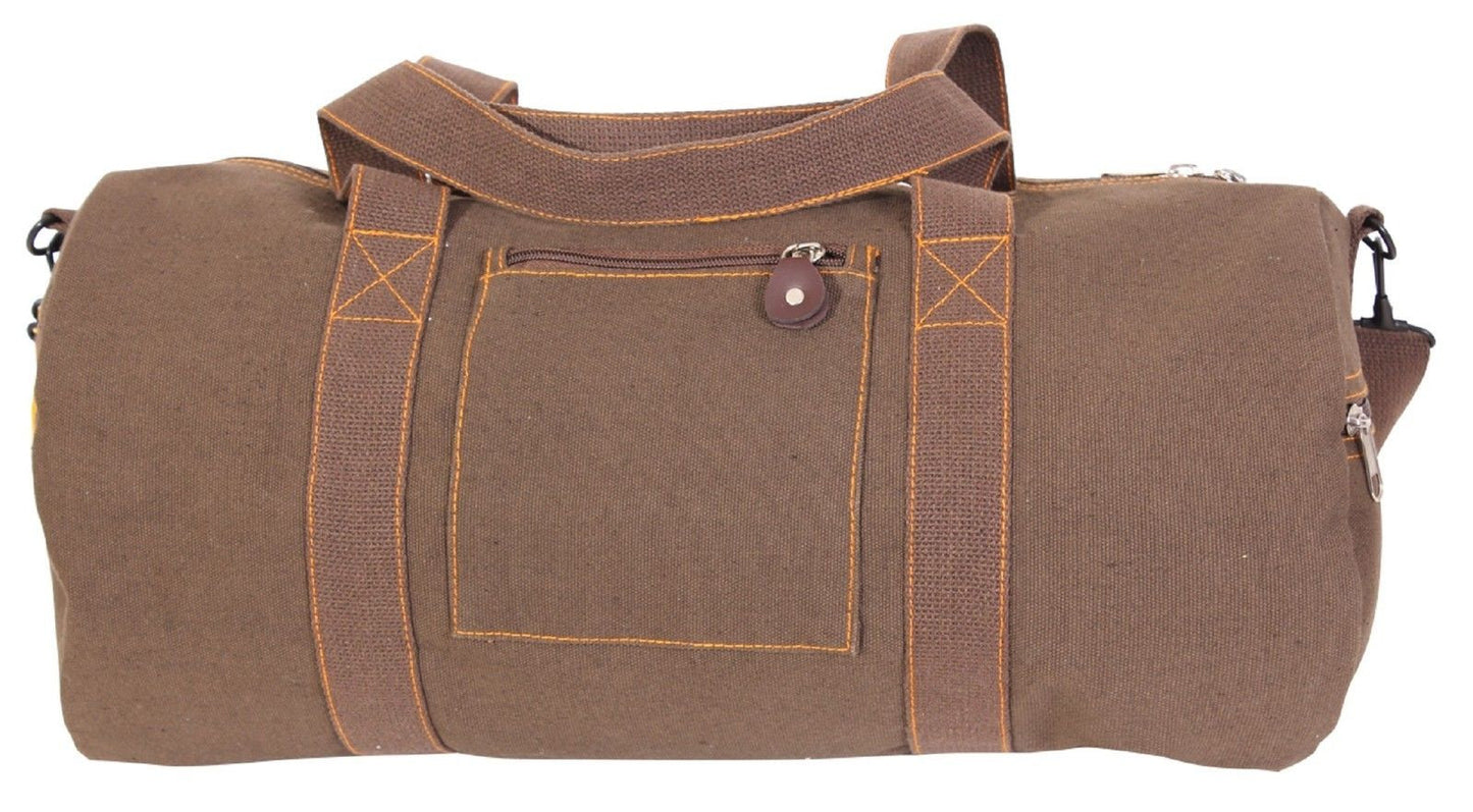 Rothco Brown Canvas Equipment Gear Shoulder Bag w/ Strap & Handles