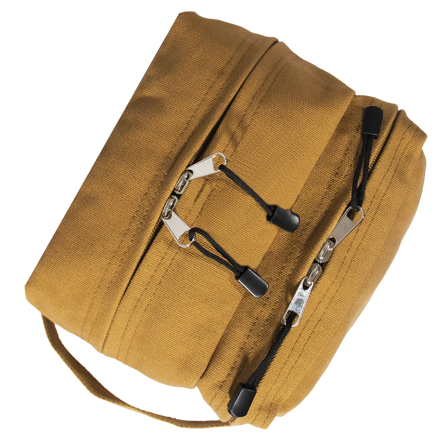 Coyote Brown Canvas Dual Compartment Travel Kit Toiletry Bag