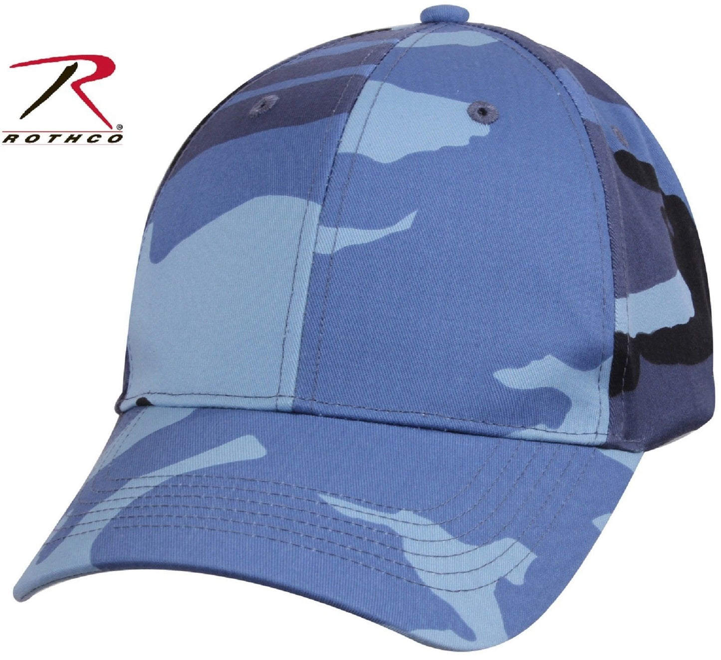 Mens Sky Blue Camouflage Adjustable Supreme Low Profile Baseball Cap Hat