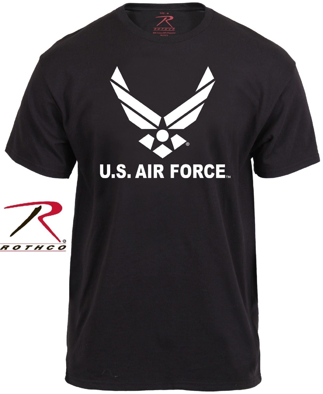United States Air Force Tee Shirt - Rothco Mens Black USAF TShirt