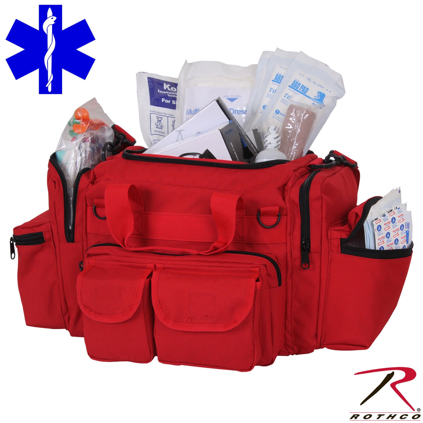 Deluxe Red EMT/EMS Bag With Supplies - Rothco EMT Trauma Kit