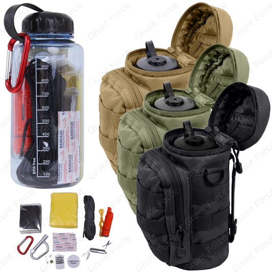 Rothco Water Bottle Survival Kit With MOLLE Compatible Pouch