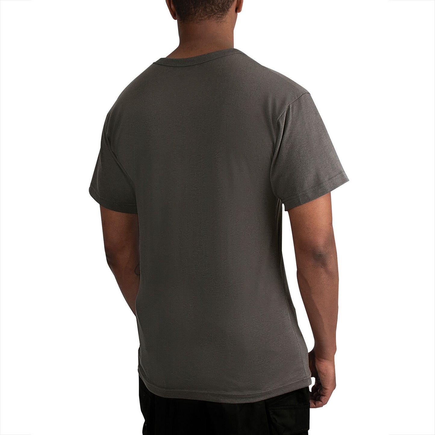 Men's Charcoal Grey Poly Cotton Blend Short Sleeve T-Shirt
