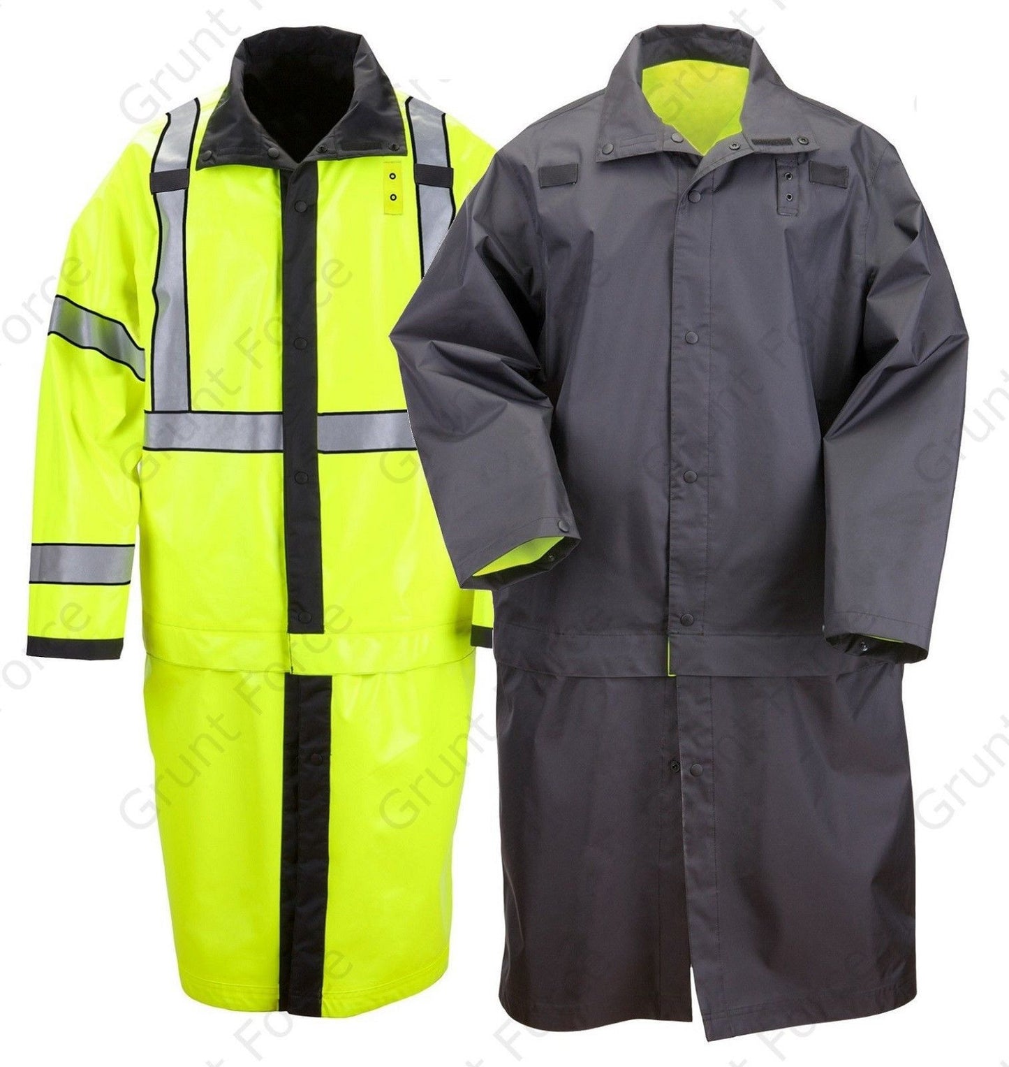 5.11 Tactical Long Reversible Waterproof Hi Vis Yellow & Black Rain Coat Jacket