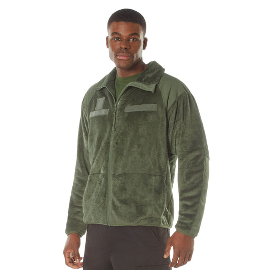 Men's Olive Drab Mid-Weight Fleece Jacket Rothco E.C.W.C.S. Gen III Fleece