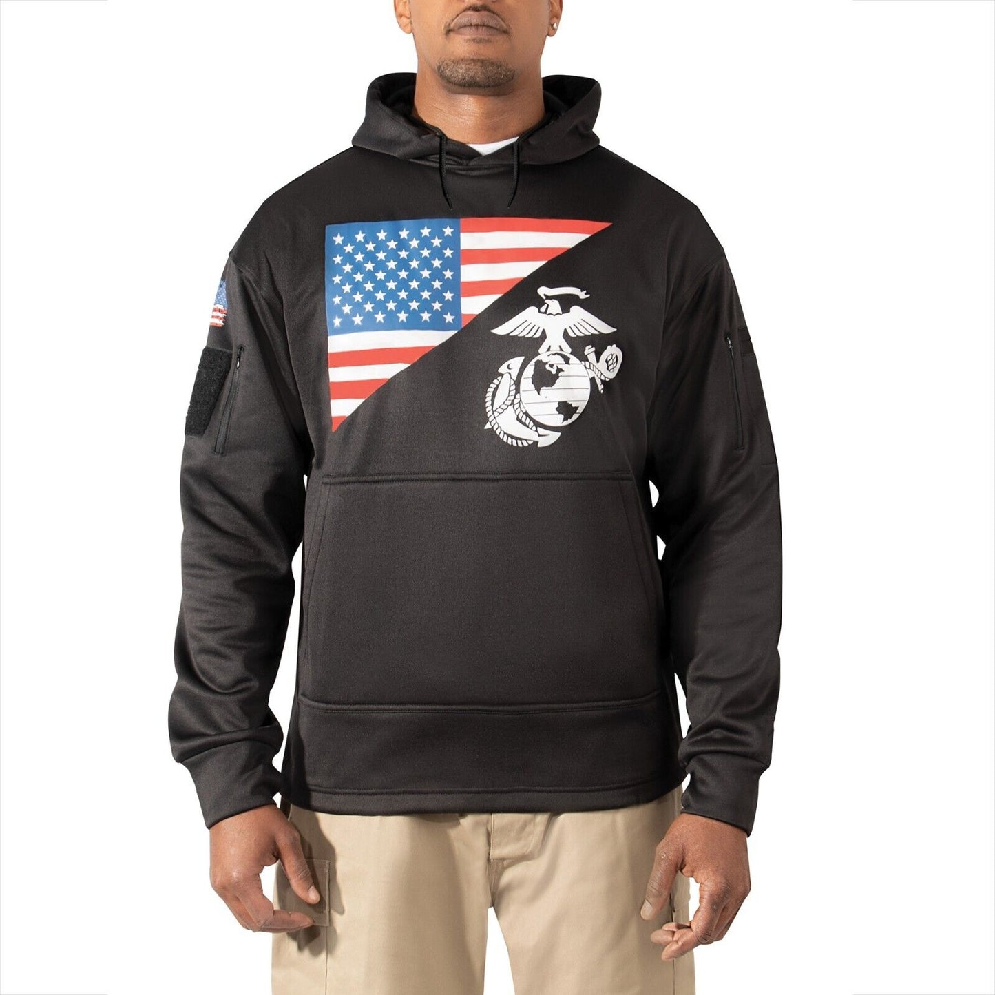 Men's US Flag USMC Logo CCW Hoodie Rothco Tactical Sweatshirt