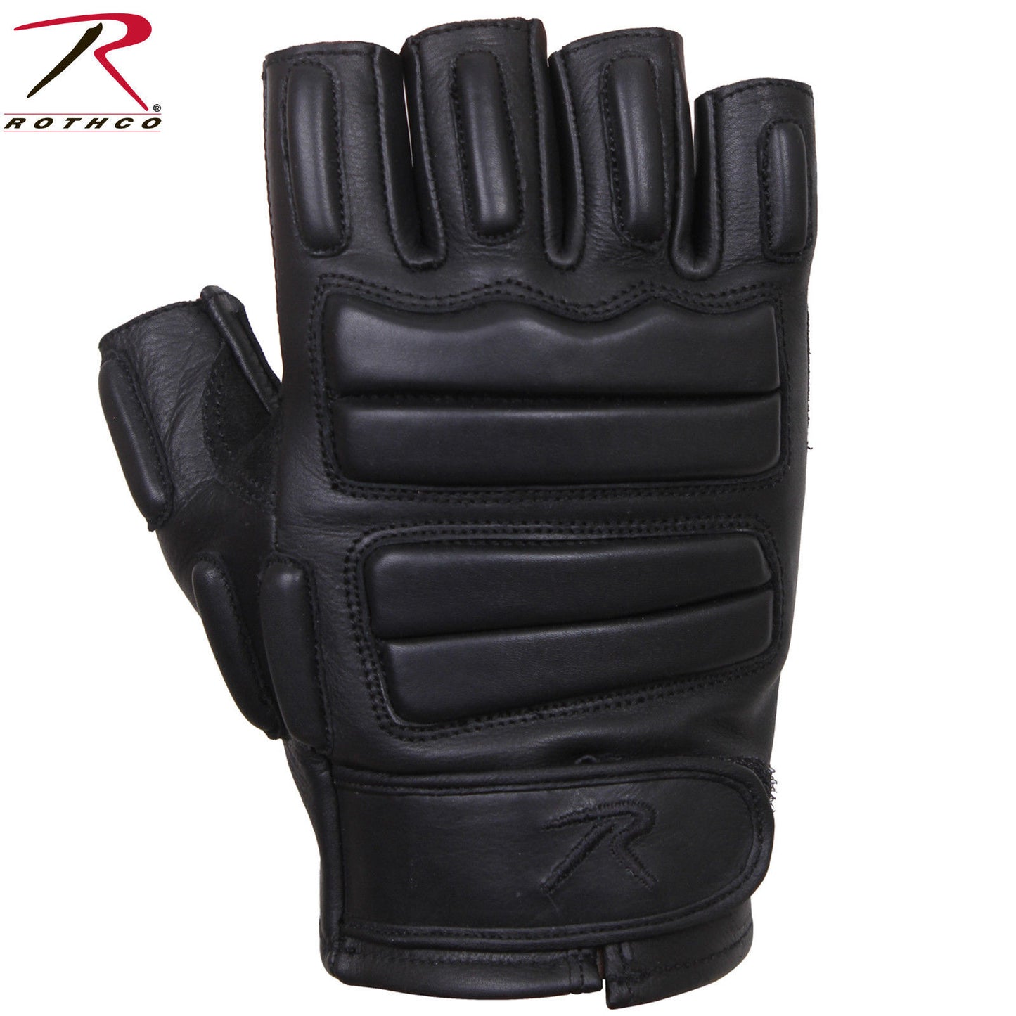 Rothco Black Tactical Fingerless Padded Gloves - Leather & Suede Gloves 2817