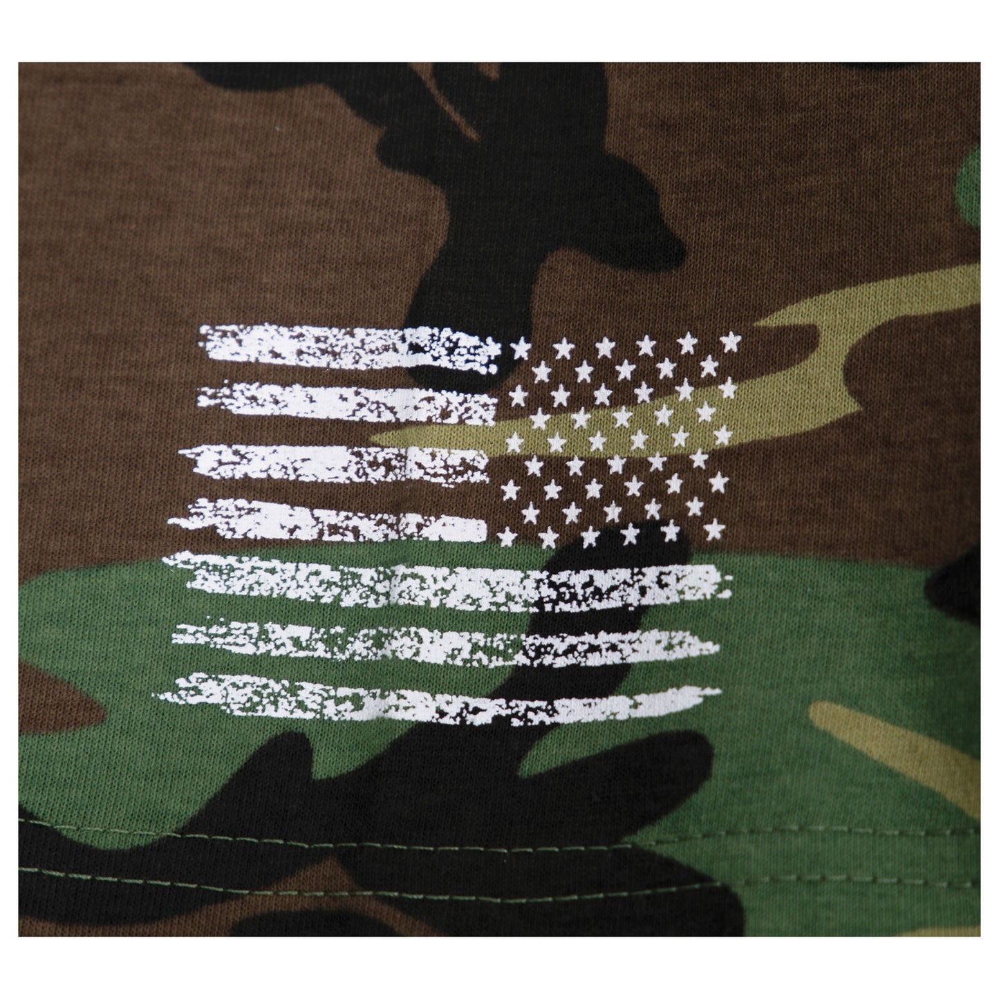 Rothco Camo US Flag T-Shirt Camouflage Tee Shirt With Distressed US Flag