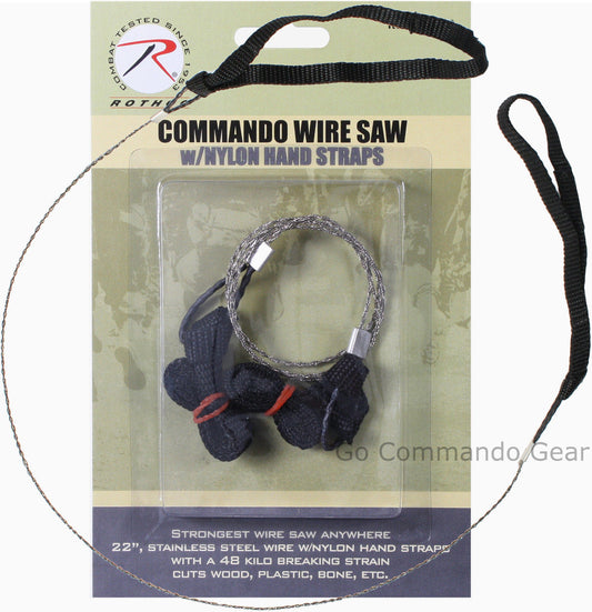 Commando Wire Saw W/ Nylon Hand Straps - Camping Hiking Survival Tactical