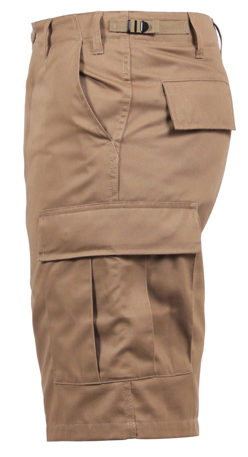 Men's Coyote Brown BDU Cargo Shorts - 6 Pocket Casual GI Style Shorts