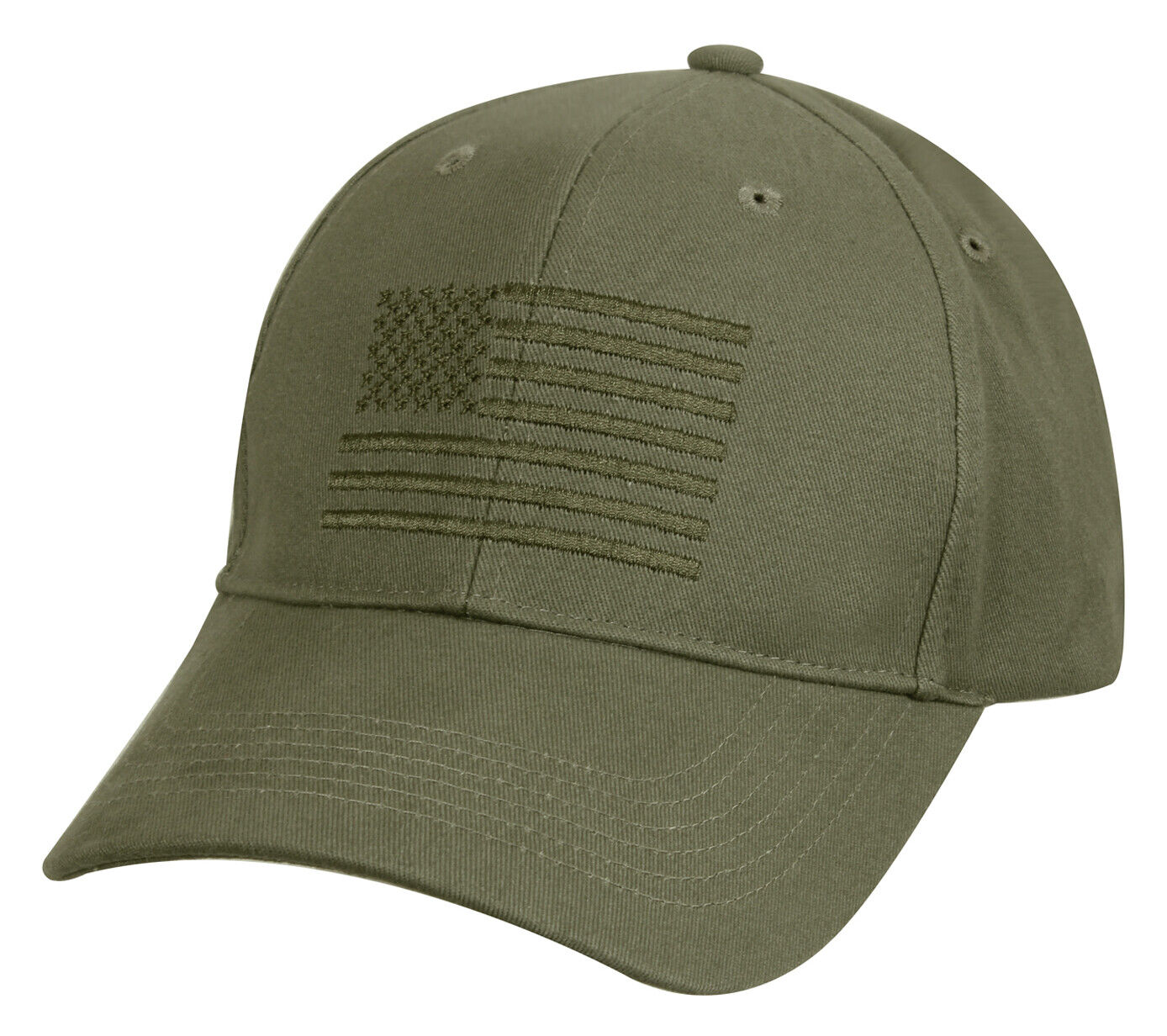 Embroidered US Flag Baseball Cap - Medium Profile Adjustable Hat