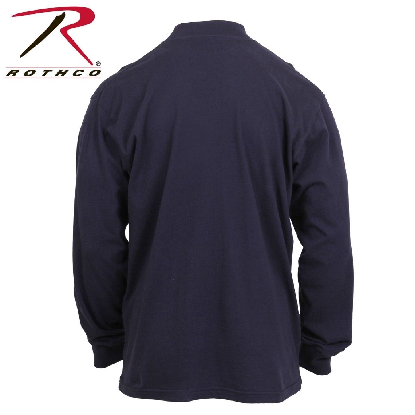 Midnight Blue Mock Turtleneck - Mens Cotton Longsleeve Shirt