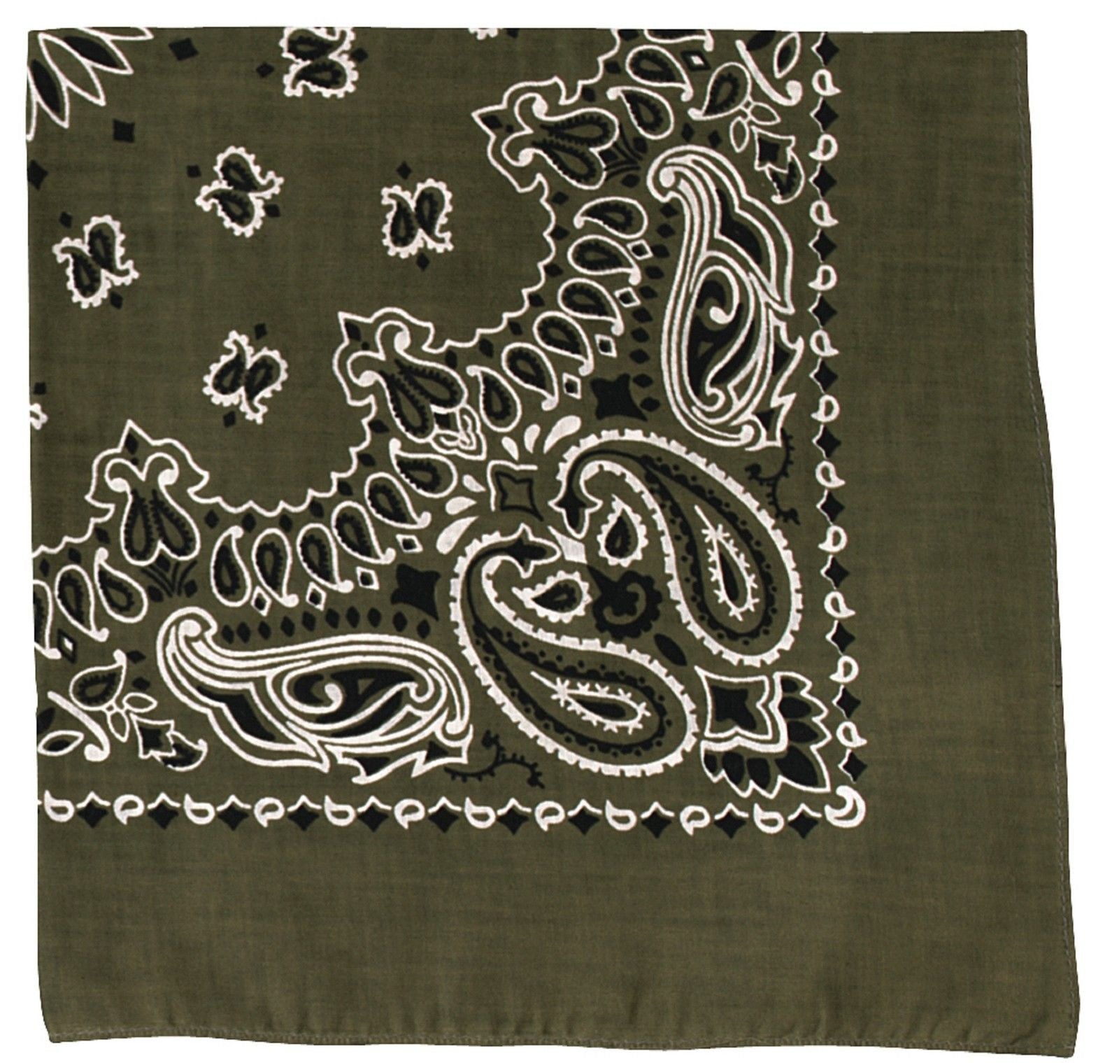 Olive Drab w/ White Paisley