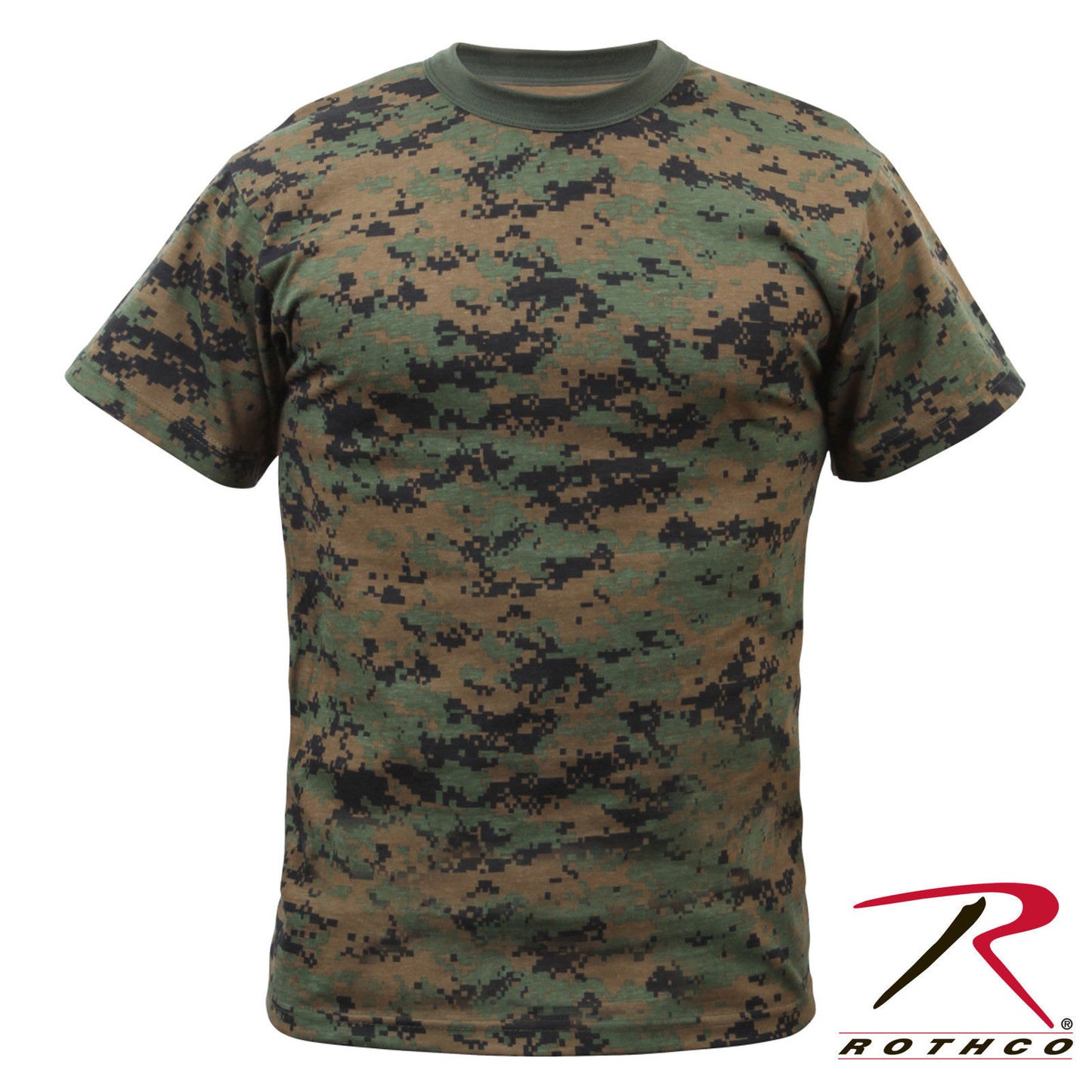 Rothco Mens Woodland Digital Camo Short Sleeve T-Shirt