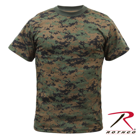 Rothco Mens Woodland Digital Camo Short Sleeve T-Shirt
