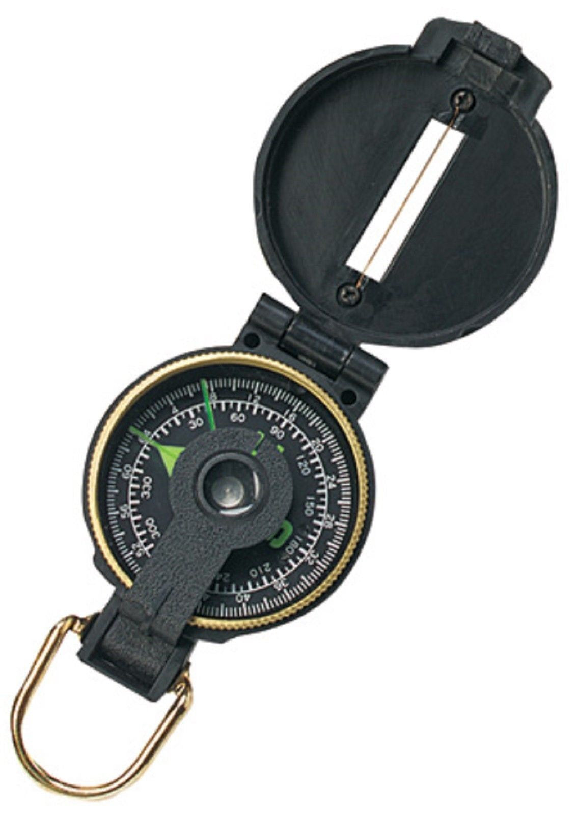Black Plastic Lensatic Compass - Great For Camping/Hiking Scouts Survival & More
