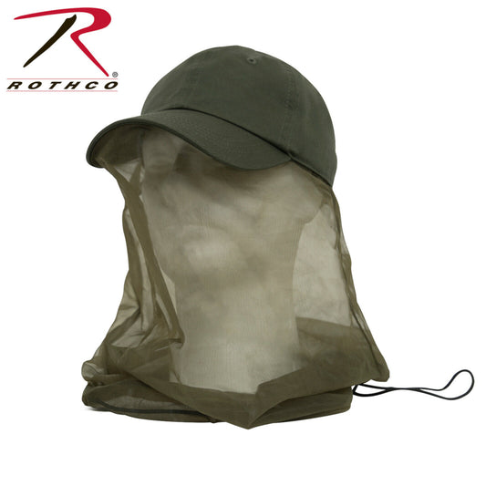 Rothco Adjustable Operator Cap With Mosquito Net - Olvie Drab or Khaki