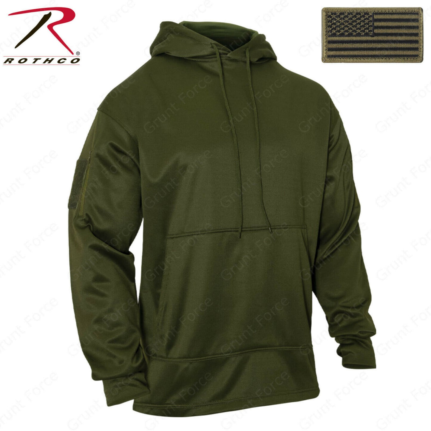 Rothco Men's Olive Drab Concealed Carry Hoodie Sweatshirt w/ US Flag Patch