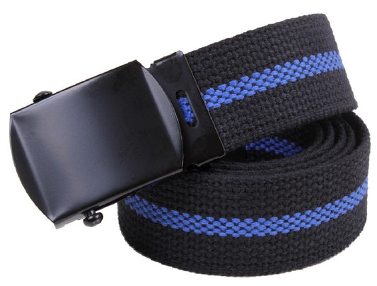 The Thin Blue Line Belt - 100% Cotton Rothco Black TBL Law Support Belts