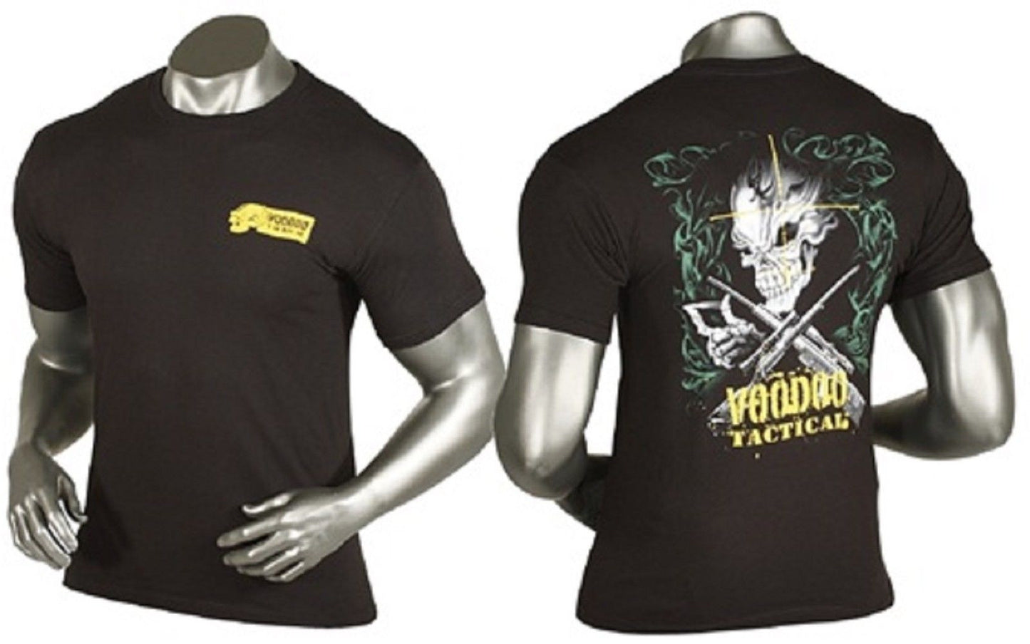 Black Voodoo Tactical Skull T-Shirt - Men's Skeleton Graphic Tee Shirt